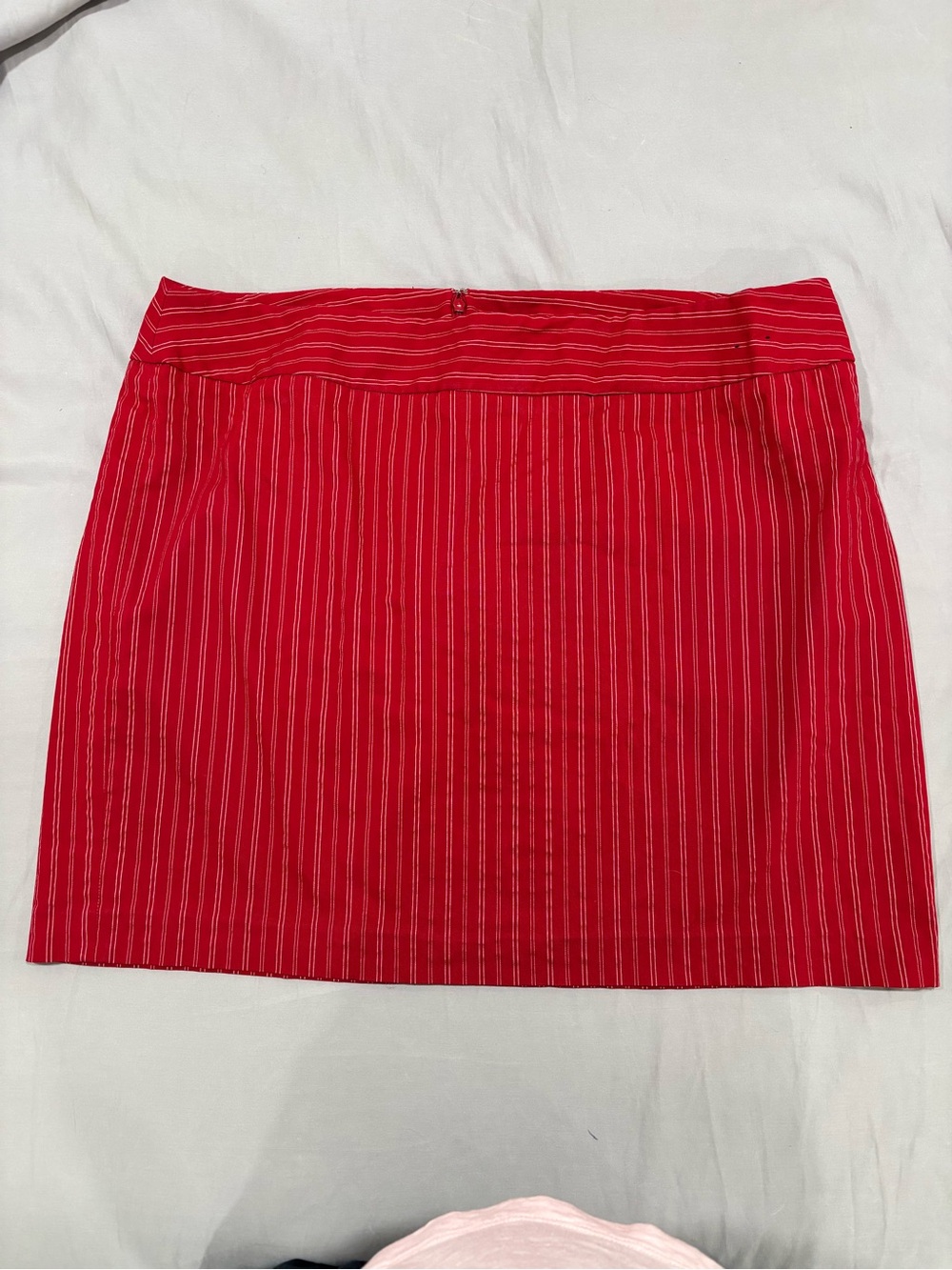 Lane Bryant Red Pinstripe Mini Skirt
